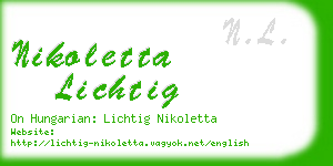 nikoletta lichtig business card